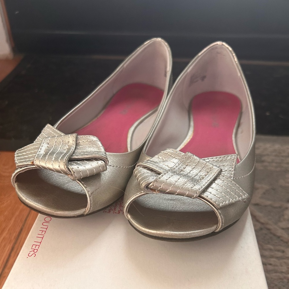 American Eagle Outfitters Metallic Silver Flats